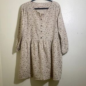 Floral Button-Down Tunic Dress